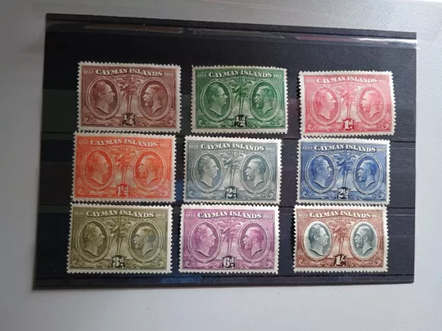 CAYMAN ISLANDS KG V 1932 CENTENARY TO 1s, SG 84-92, fine lightly hinged mint