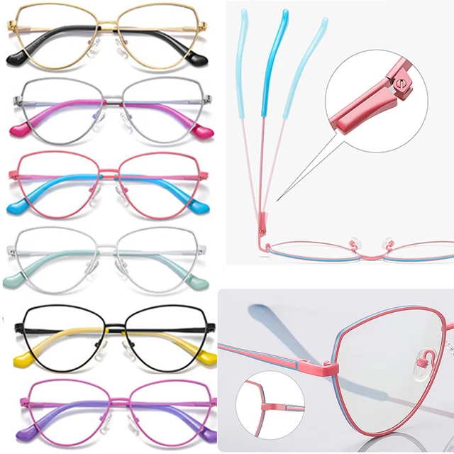 Women Metal Cat Eye Progressive Reading Glasses Candy Color Eyeglasses Readers A