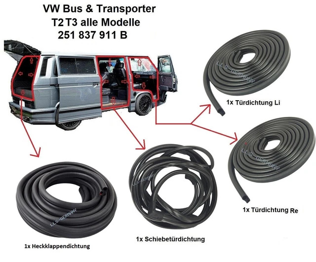 Pour VW T3 Joint 2x Joint de Porte 1x Schiebetürdichtung 1x Joint Du Hayon