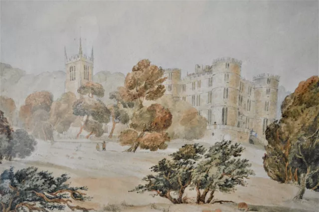 19th Century Original Antique Watercolour (1844) Of Lulworth Castle - Dorset