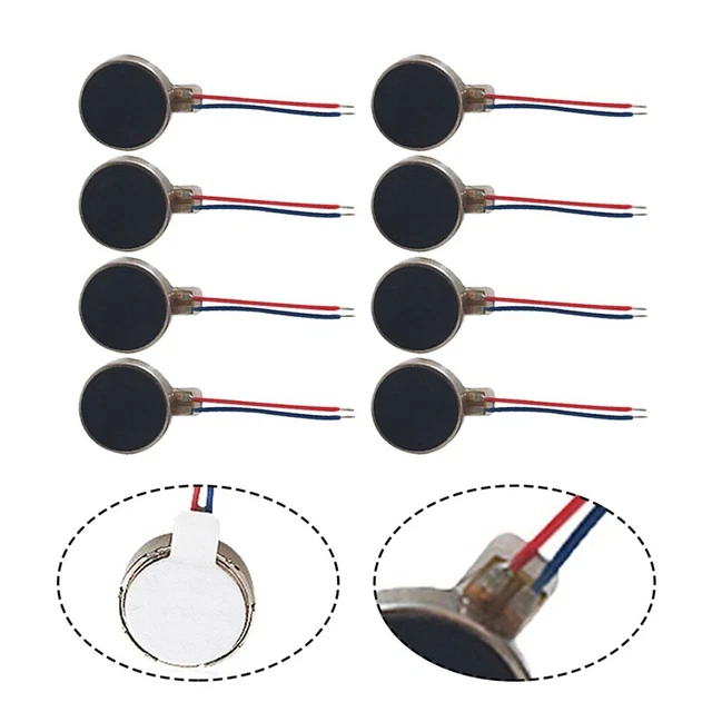 Micro Motore A Vibrazione 10x2mm – 3V DC, 11000 RPM, Per Telefoni E Dispositivi Wearable (5 Pezzi)