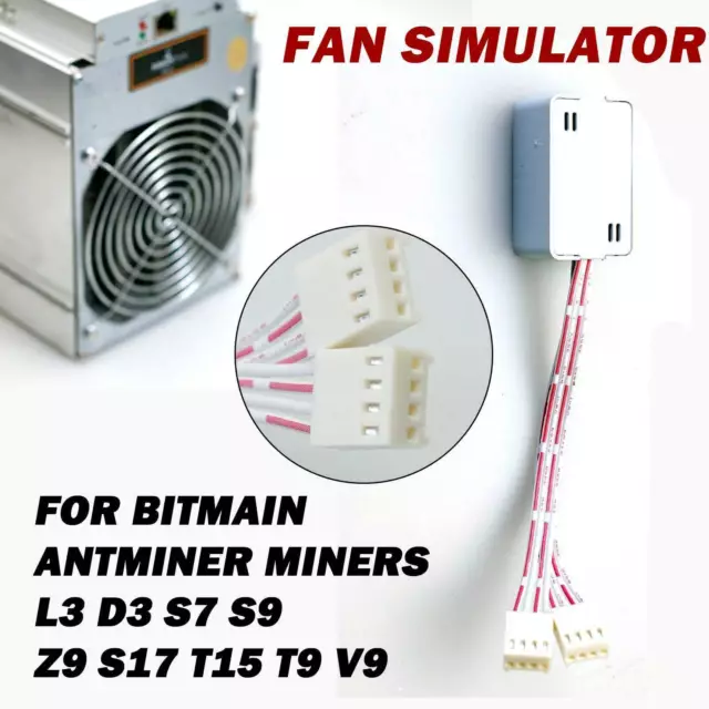 4 Pin Fan Simulator for Bitmain Antminer Miners L3 D3 S7 S9 Z9 S17 T15 T9 V9...