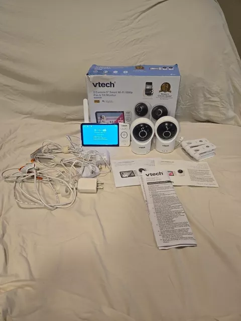 VTech 2 Camera 5" Smart WiFi 1080p Pan & Tilt Baby Monitor Microphone Video