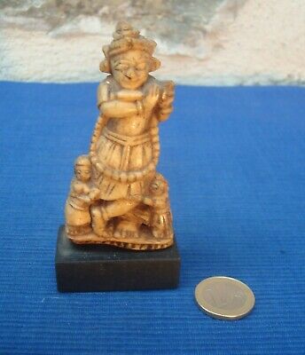 V55 A IDENTIFIER Statuette Sculptée Krishna ? Asian Art Hindou Divinité Ancien
