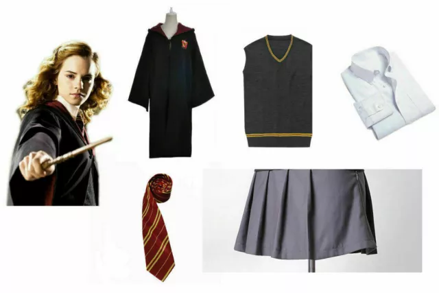 Hermione Granger Gryffindor Cosplay Costume Kid Adult Uniform Suit