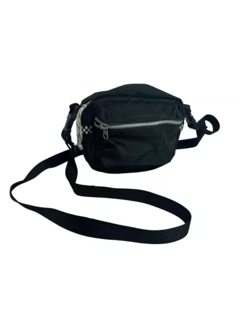 Esprit Crossbody OR Waist Pack Fanny Pack Checkered Black Belt Bag Zip Up Mini