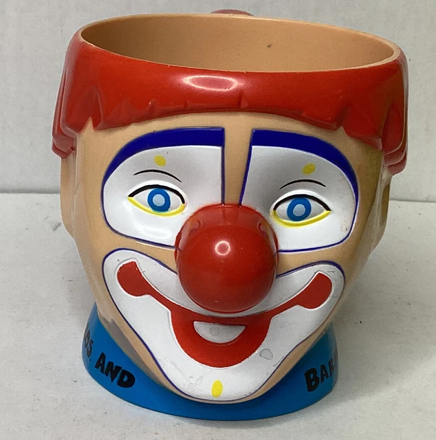 VTG RINGLING BROS and Barnum Bailey Plastic Souvenir Mug Cup BOZO