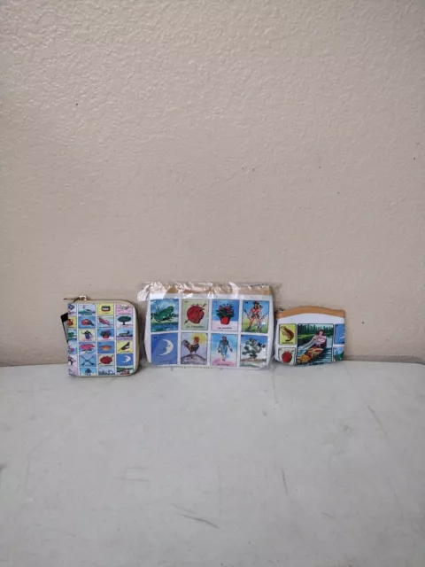 Mexican Loteria Coin Bag Cosmetic Bag Bingo Bag Set Of 3 Loeria Bag