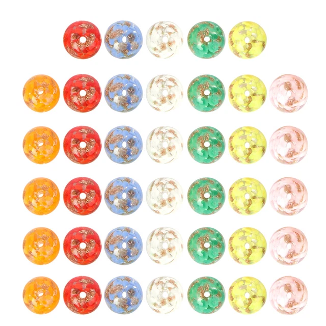 40 Pcs Bracelets Loose Beads Floral Glass Beads Kids Charm Bracelet Jewelry