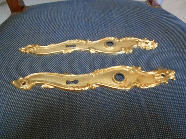 Pair Vintage bronze FRENCH   door FINGER PUSH PLATES
