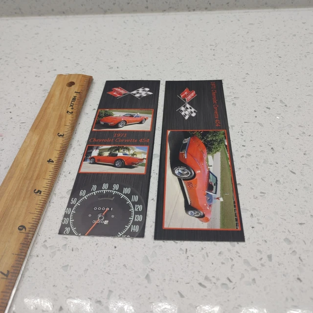 Automotive Bookmarks, quantity 2 - 1971 Chevrolet Corvette 454