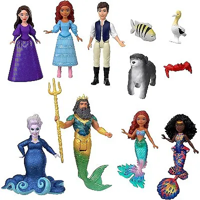 Disney Little Mermaid Land & Sea Ariel Set 7 Small Dolls & 4 Figures