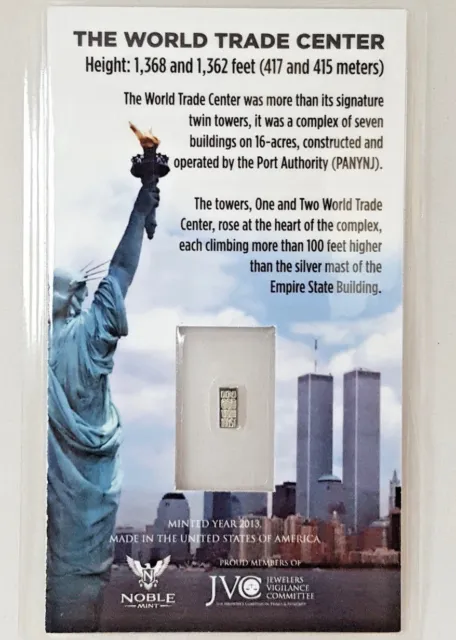 9/11 Remembrance Day PURE 99.9 Platinum .125 Gram Bullion w/COA NEVER FORGET ! 3