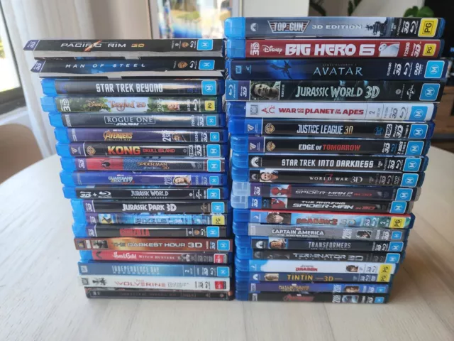 Collection of 3D and Blu-ray Discs