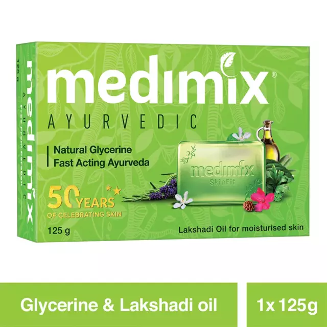 Barra de jabón de baño de glicerina 100% natural ayurvédica MEDIMIX - 125...