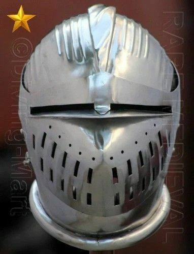 Medieval Great Bascinet Helmet ~ sca~jousting~helm~knight~armor~Hand-Forged