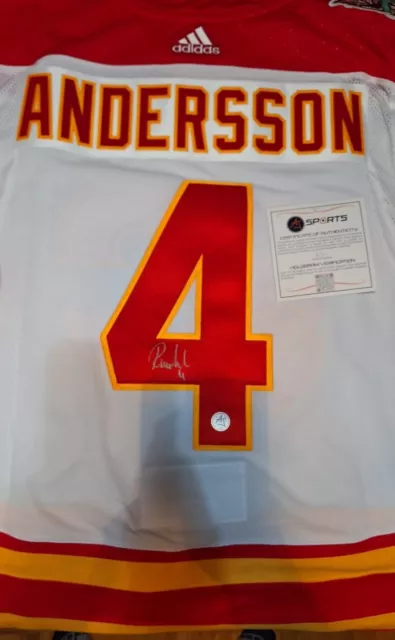 NHL Calgary Flame #4 Andersson Official Authentic And Certified Jersey