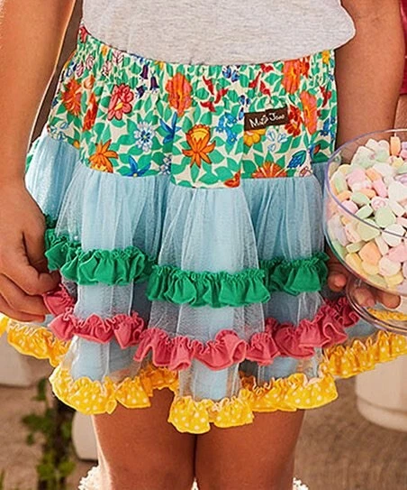 EUC Matilda Jane Size 4 Brilliant Daydream FIELD OF FLOWERS Tulle Twirl Skirt