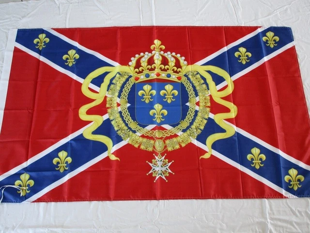 Porte cles clefs drapeau fleur de lys blanc france imprime rond
