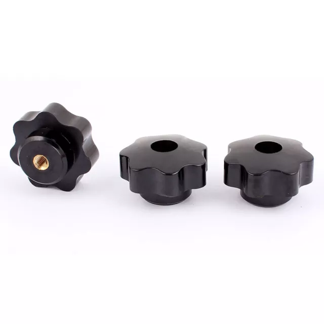 M6 x 40mm Star per testa attra foro manopola serraggio maniglia Nero 3pz 2