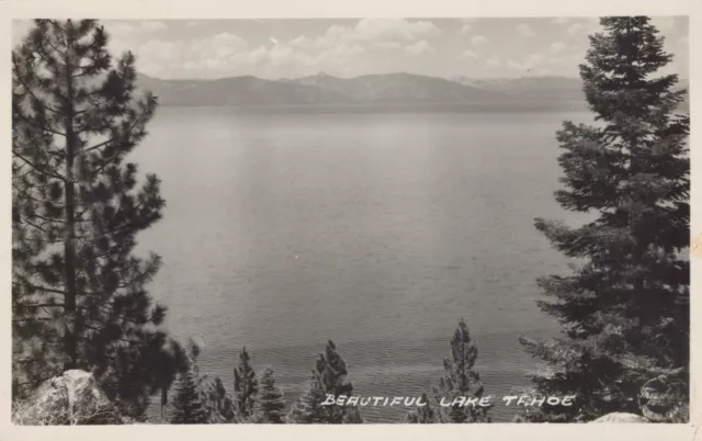 Postcard RPPC Nevada NV California CA Lake Tahoe 1940s Frasher's Foto