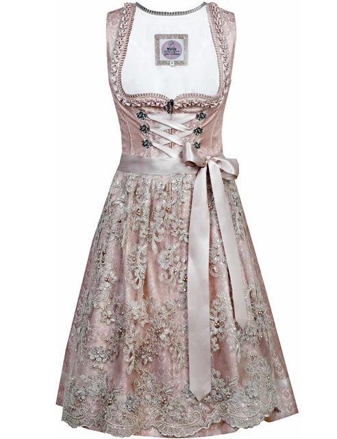 MarJo Dirndl "Nadina" Spitzenschürze 593950 | Rosé Champagner - 58cm
