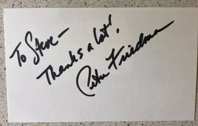Peter Friedman Signed Inscribed Index Card 3X5 Broadway Tateh In Ragtime Musical