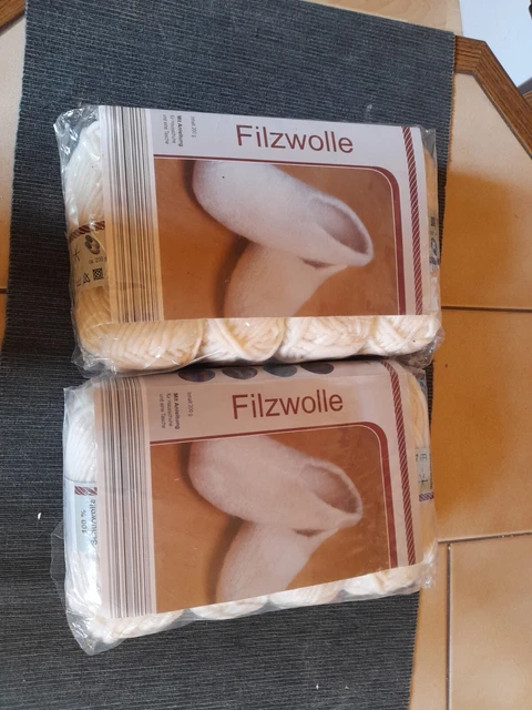 Filzwolle, neu, weiß, 400 g