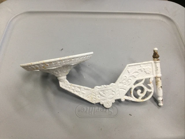 Vintage Cast Iron Oil Lamp Swing Arm Holder  Ornate