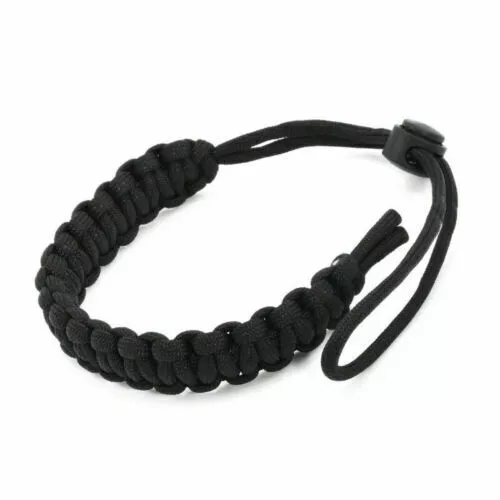 Wrist Adjustable  Strong Lanyard Braided Camera Weave Strap Black DSLR Paracord 3