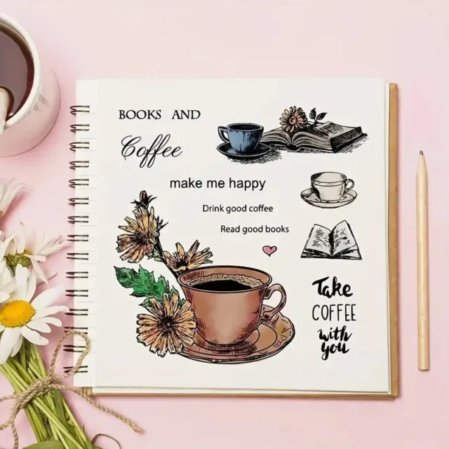 Coffee Time  Sentiment Words Quotes Silicon Transparent Stamp Seal Card Making