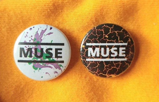 Muse two 25mm button badges, full colour logo designs. Free postage!