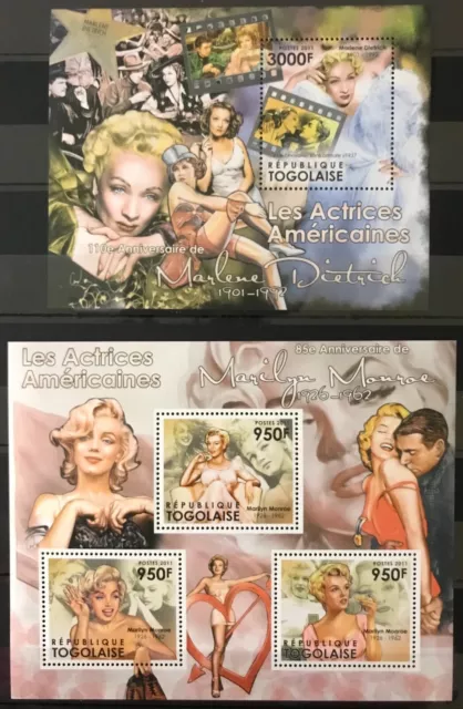 Togo - Marilyn Monroe - Hollywood star of the USA - Timbres  Stamps - MNH** G112