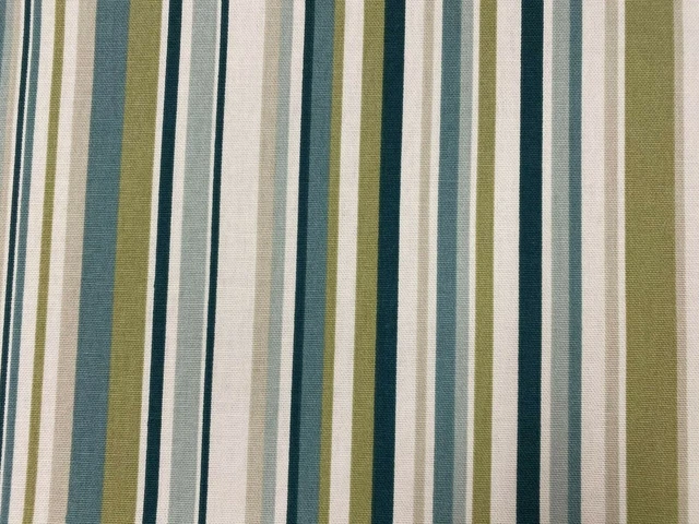Reef Stripe Teal Cotton  Curtain/Craft Fabric