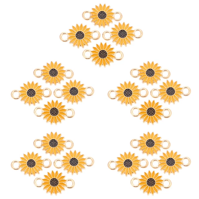 20 stücke Sonnenblume Form Charms Schmuck Anhänger DIY Halskette Ohrring Hängen