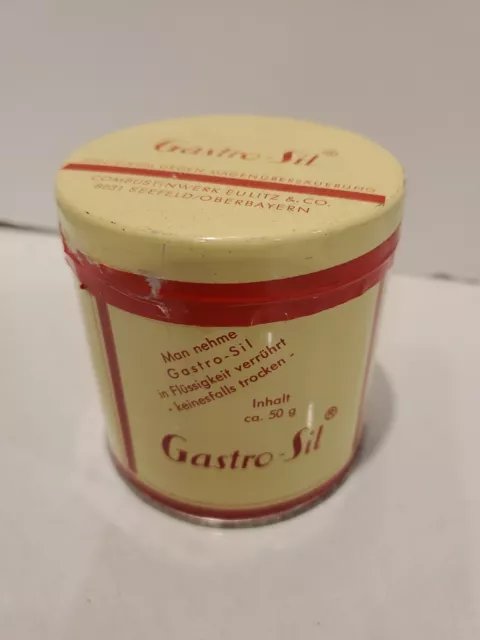 Antique Vintage Medical Pharmaceutical Gastro-Sil Can Unopened 50g Germany