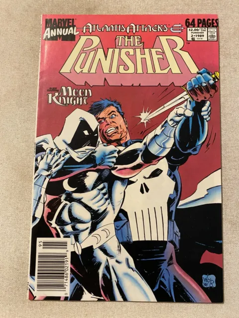 The Punisher Annual 2 Vf/Nm 9.40 1St Meeting Of Moon Knight  Punisher Newsstand
