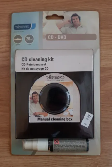 Vintage Vivanco CD und DVD Reinigungsset Manual Cleaning Box Versiegelt OVP