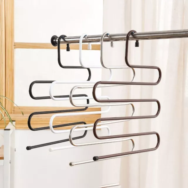 Stainless Steel Multilayer Cloth Hanger 5 layers S Shape Cloth Hanger  Cloth