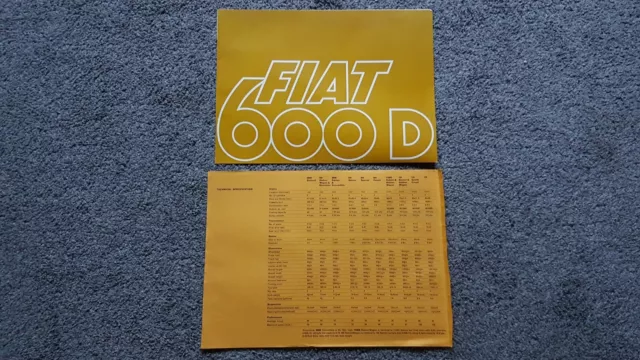 Fiat 600D Sales Brochure 1967 1968