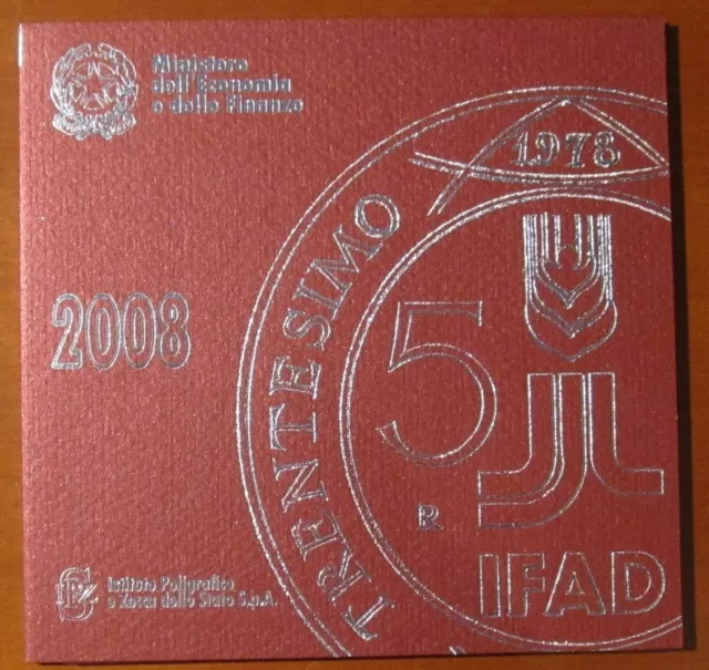 KMS Italien 2008 Offizieller Euro Kursmünzensatz m. 5€ GM Silber BU 8,88€