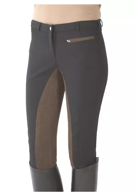 Pfiff Reithose Softshell Damen Vollbesatz schwarz-braun Größe 44 Stiefelreithose