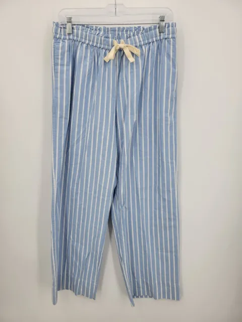 COS Pants Womens Medium Blue White Stripe Pull On Wide Leg Beachy