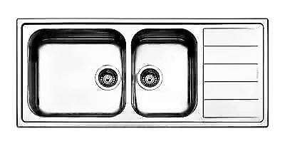 APELL LNG1162IRBC LAVELLO 2 VASCHE GOCCIOLATOIO A DESTRA SPAZZOLATO SEMIFILO 4mm