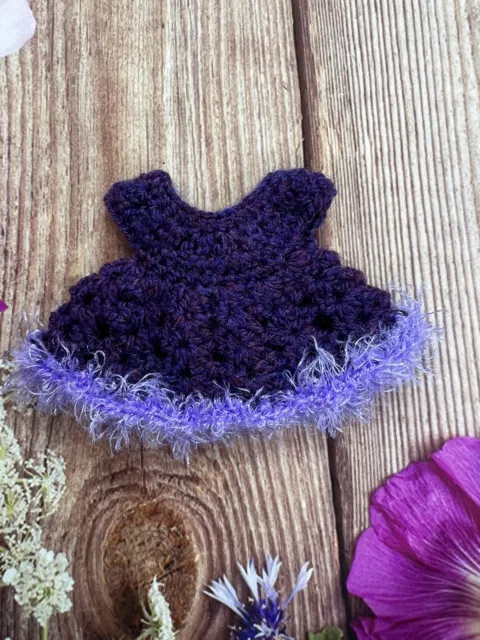 Crochet Handmade Dress Doll Toy Cute New Yarn Small Mini Purple Clothes Teddy