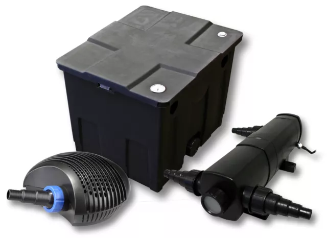 Kit de filtration de bassin 12000l avec 18W Stérilisateur et CTF Pompe avec 40W