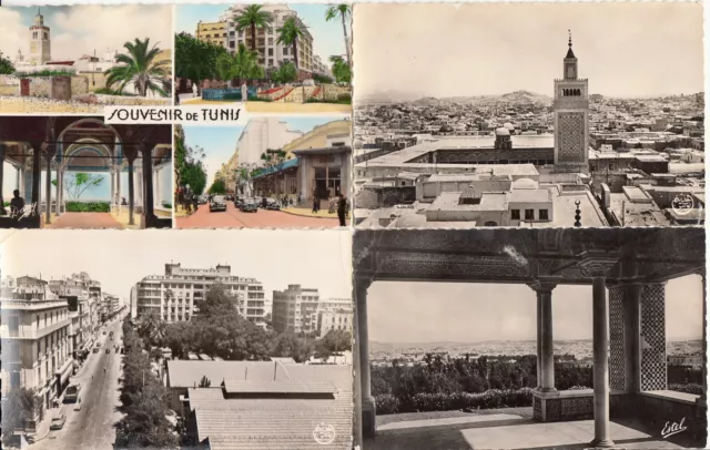 Lot de 4 cartes postales anciennes old postcards 1945-70 TUNISIE TUNISIA TUNIS 2