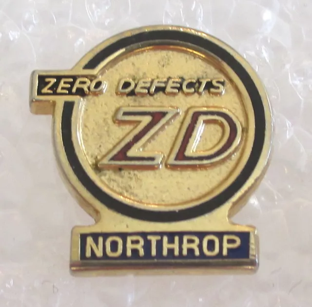 Vintage Northrop Aircraft Corporation ZD Zero Defects Award Pin