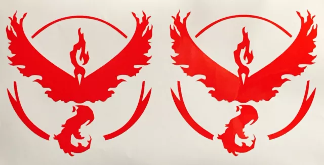 2x Pokemon Go Team Valor Symbol Car Window Laptop Vinyl Decal Sticker Pokémon