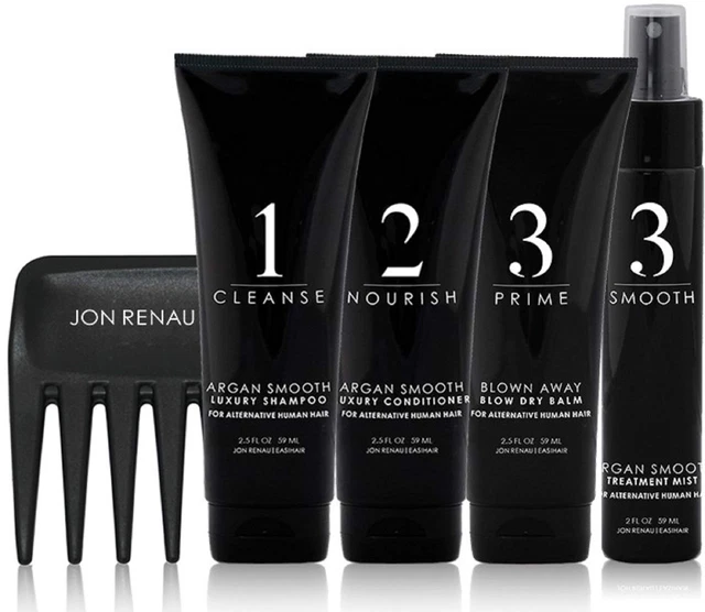 Jon Renau Human Hair Wig Care Travel Kit, 5 Piece Set (Luxury Shampoo, Luxury...